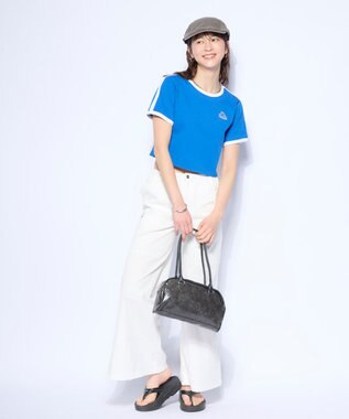 OP／FILA 【Kappa】ワンポイント 半袖リンガーTシャツ ブルー