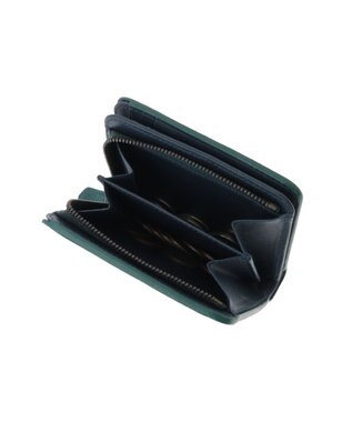 genten ダイヤカットワーク　二つ折り財布 ブルーグリーン