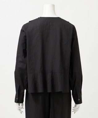 23区 【GOLD LABEL】トリアセテートオーガンジー プリーツブラウス ブラック系
