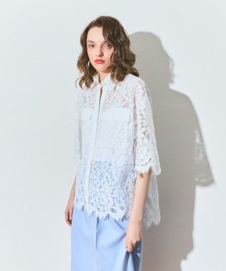 GRACE CONTINENTAL レースコンビシャツ ホワイト