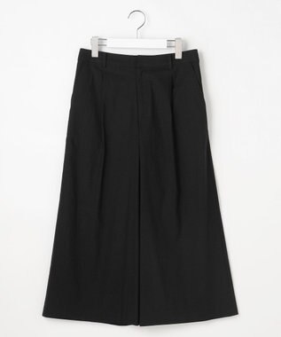 J.PRESS LADIES L 【人気素材】セルロースリネンストレッチ クロップド パンツ ブラック系