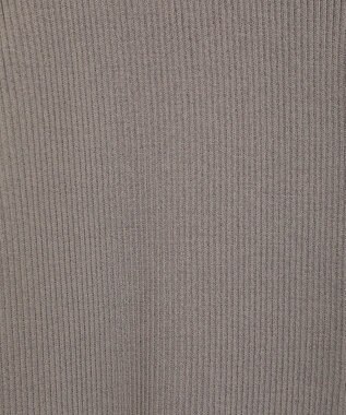 Green Parks ポロ襟5分袖リブニット Gray Beige