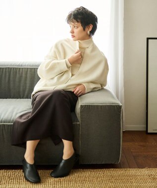 #Newans リラックスフィットドルマンニットブルゾン ホワイト系