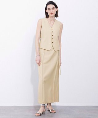 NAVE 【Nave・セットアップ可】ウールポリエステルツイルスカート ベージュ系