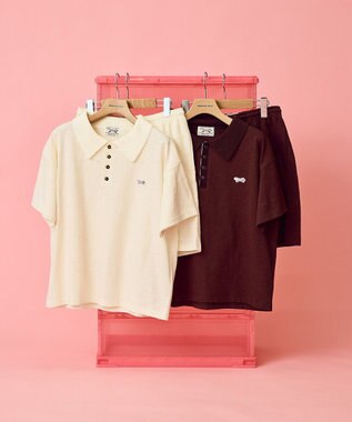 AMERICAN HOLIC 【PENNEY'S】配色ポロ+ショートパンツ Ivory