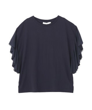 AMERICAN HOLIC 【WEB限定】袖チュールサイドスリットプルオーバー Navy