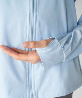 OP／FILA 【marie claire SPORT】帽子付きUVジャケット ライトブルー