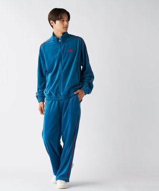 OP／FILA 【Kappa】オーバーシルエット ベロアトラックジャケット ブルー