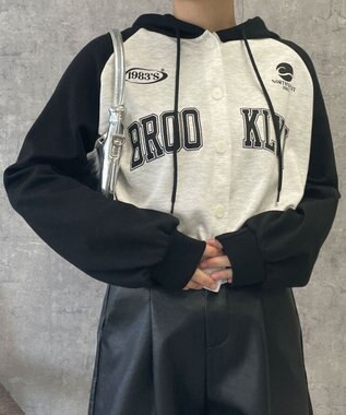 WEGO カレッジカットパーカー 杢グレー