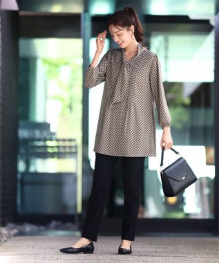 Tiaclasse 【洗える】ボウタイチュニック ベージュ