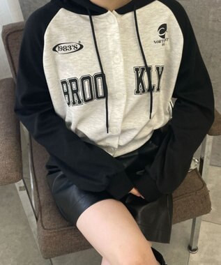 WEGO カレッジカットパーカー 杢グレー