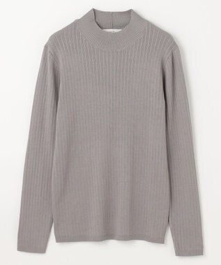 ANY 【洗濯機可】ランダムリブハイネックニット グレー