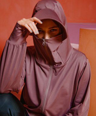 San-ai Resort（三愛水着楽園） 【UPF50＋】　WEB限定　つば付きラッシュ・レギンスセット　M・L　　【San-ai Resort（サンアイリゾート）】 ピンク×ブラック