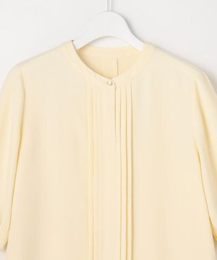 ANY SIS バンドカラーフロントタック ブラウス ライトイエロー