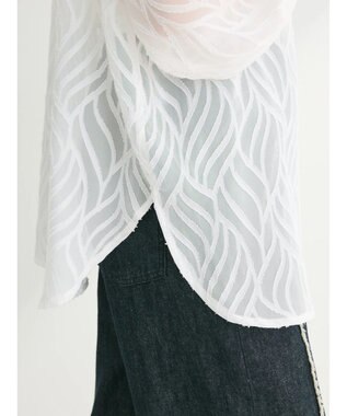 Green Parks ２ＷＡＹ　リーフジャガードシアーシャツ Off White