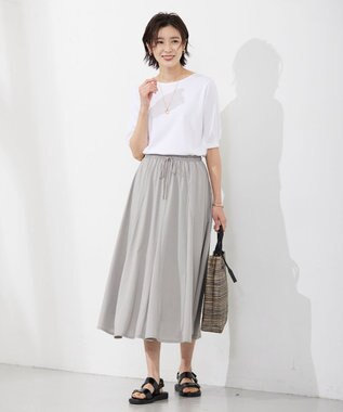 J.PRESS LADIES S 【洗える】ジャージー フレアースカート ベージュ系