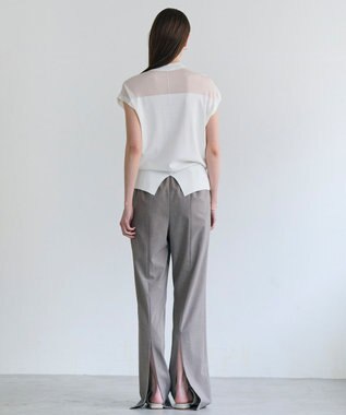BEIGE， 【イージーケア・セットアップ対応】BATEAU / バックスリット ストレートパンツ Taupe