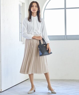ANY L 【ウエストゴム】プリーツスカート ベージュ