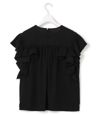 23区 S 【GOLD LABEL】ラッフルスリーブジャージー カットソー ブラック系