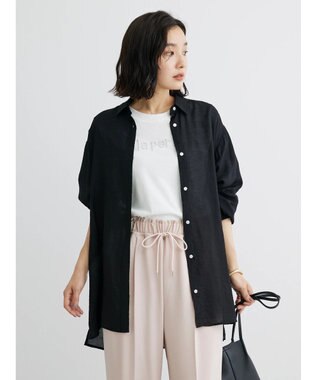 Green Parks レギュラー前後差シアーシャツ Black