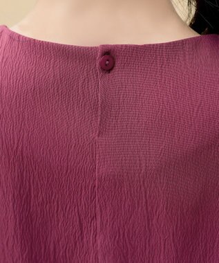 Tiaclasse 【選べる着丈・新色追加】ギャザーランタンスリーブワンピース 膝丈プラム