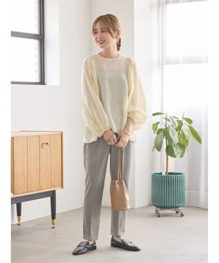 AMERICAN HOLIC 袖ボリュームシアーブラウス Ivory