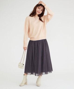 Feroux 【洗える】クルーネックニット プルオーバー ピンク系