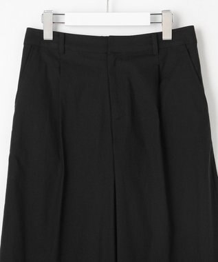 J.PRESS LADIES L 【人気素材】セルロースリネンストレッチ クロップド パンツ ブラック系