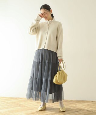 Green Parks アンチピリング金ボタンニットカーディガン Ivory