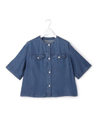 ICB L ナチュラルソフトデニム クロップドジャケット バイオデニム