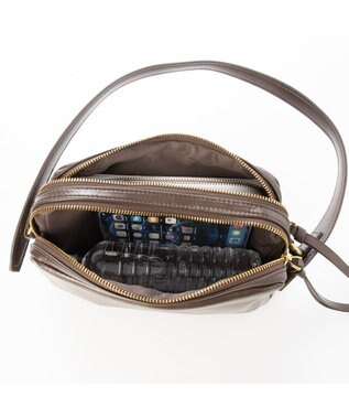 UNBILLION カシュカシュ cachecache / ダブルジップ2wayショルダー チョコ