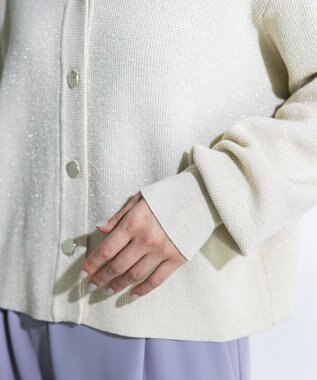 Green Parks アンチピリング金ボタンニットカーディガン Ivory