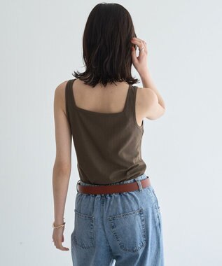 YECCA VECCA 2wayスクエアリブタンクトップ Brown