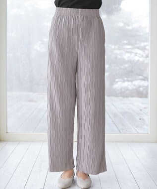 Tiaclasse ウェーブプリーツパンツ グレージュ