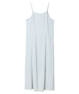 earth music&ecology ＳＥＴ２点ドロストプルオーバー＋キャミワンピース Check Sax