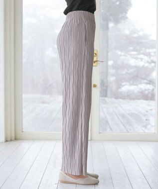 Tiaclasse ウェーブプリーツパンツ グレージュ