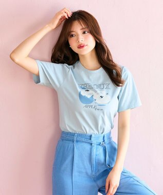 Feroux フルーツモチーフプリント Tシャツ スカイブルー系