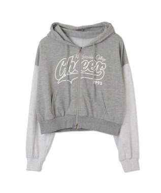 WEGO チアロゴWジップパーカー グレー