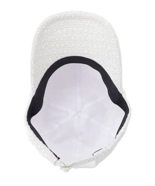 MOONBAT PAUL&JOE ACCESSOIRES(ポール&ジョー)ツイード キャップ 帽子 ネコチャーム付 UVカット ホワイト