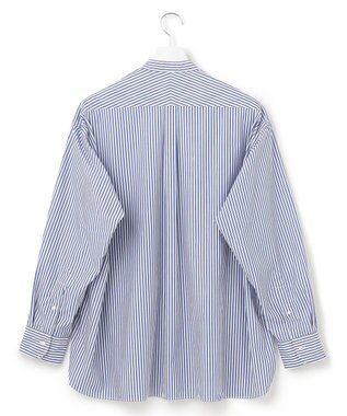 J.PRESS YORK STREET 【UNISEX】タイプライターストライプ バンドカラーシャツ ブルー系1