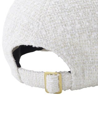 MOONBAT PAUL&JOE ACCESSOIRES(ポール&ジョー)ツイード キャップ 帽子 ネコチャーム付 UVカット ホワイト