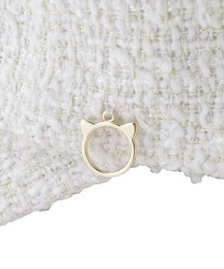 MOONBAT PAUL&JOE ACCESSOIRES(ポール&ジョー)ツイード キャップ 帽子 ネコチャーム付 UVカット ホワイト