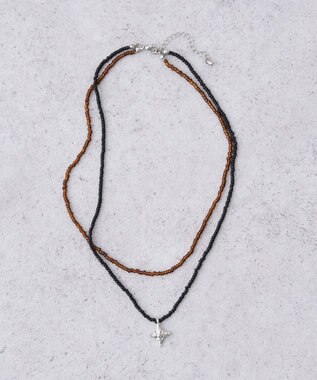 earth music&ecology ビーズ２連ネックレス