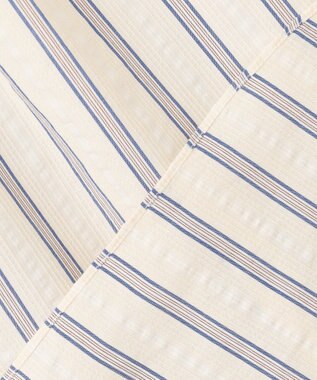 J.PRESS MEN 風が通るシアサッカーの清涼感【吸水速乾 / 高通気性】【クールマックス】サッカ－マルチストライプ シャツ / バンドカラー アイボリー系1