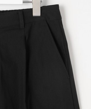 J.PRESS LADIES L 【人気素材】セルロースリネンストレッチ クロップド パンツ ブラック系