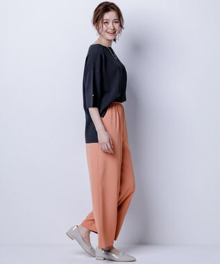 ANY SIS 【接触冷感・UVカット・洗える】ビューティクールボートネック プルオーバー ネイビー