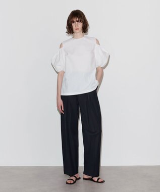 NAVE 【Nave　撥水機能・UVカット・透湿・接触冷感】ナイロンワッシャー ブラウス ホワイト系