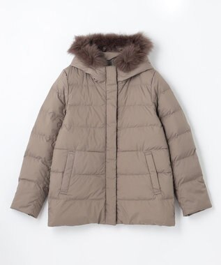 ANY 【洗える】スムースタッチ ショート丈ダウンコート ブラウン系