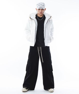 WEGO 【ユニセックス着用ITEM】2WAYシャイニーパファーフーディー ホワイト