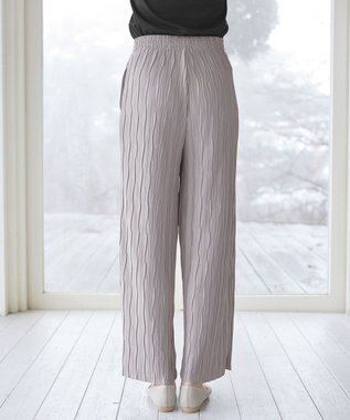 Tiaclasse ウェーブプリーツパンツ グレージュ
